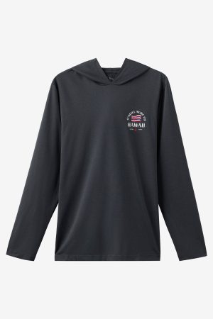 TRVLR UPF Hooded Hawaii Flag Long Sleeve Pullover
